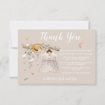 女の子ベイビーシャワーサンキューカード