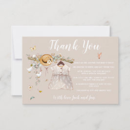女の子ベイビーシャワーサンキューカード サンキューカード