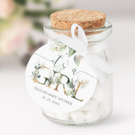 女の子ベイビーシャワーメッセージカード フェイバータグ