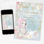 女の子ベビーその冷たい外ベビーシャワー招待状 招待状