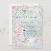 女の子ベビーその冷たい外ベビーシャワー招待状 招待状 (正面)
