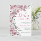 女の子ベビーの開花ベビーシャワー 招待状 (スタンド正面)