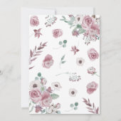 女の子ベビーの開花ベビーシャワー 招待状 (裏面)