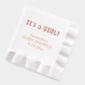 女の子ベビーシャワーの名前 箔ナプキン (左)