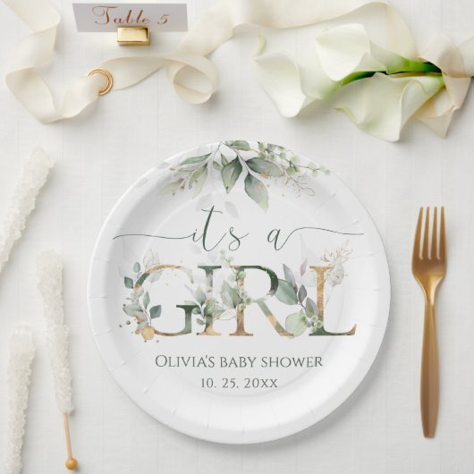 女の子ベビーシャワーパーティープレート ペーパープレート (ウェディング)