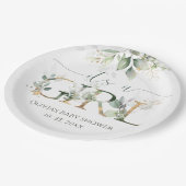 女の子ベビーシャワーパーティープレート ペーパープレート (アングル)