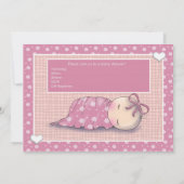 女の子ベビーシャワー招待状 招待状 (裏面)