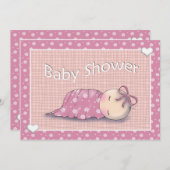 女の子ベビーシャワー招待状 招待状 (正面/裏面)