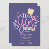 女の子ベビーシャワー招待状 招待状 (正面/裏面)