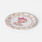 女の子ベビーシャワー紙プレート ペーパープレート (アングル)