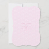女の子ベビーシューズ 黒 ピンク リボン 招待状 (裏面)
