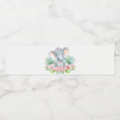 女の子ベビーゾウ赤ちゃんシャワー水ボトルラベル ペットボトルラベル (シングルラベル)