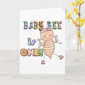 女の子ベビービー1st誕生日Tシャツ&ギフト カード (黄色い花)