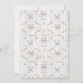 女の子ベビーピンクシャワーボホシックテペ&アローズ 招待状 (裏面)