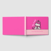 女の子ベビーピンクユニコーンジェンダーリビールパーティー ゲストブック (全面)