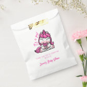 女の子ベビーピンクユニコーンジェンダーリビールパーティー フェイバーバッグ (封をした状態)