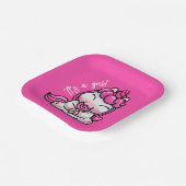 女の子ベビーピンクユニコーンジェンダーリビールパーティー ペーパープレート (傾斜あり)