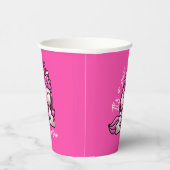 女の子ベビーピンクユニコーンジェンダーリビールパーティー 紙コップ (右)