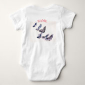 女の子ベビーボディースートドラゴンフライ花神名 ベビーボディスーツ (裏面)