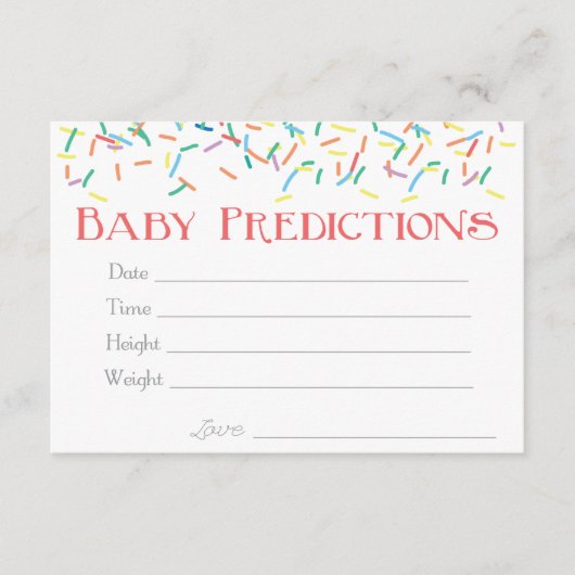 女の子ベビー散水ベビー予測ゲーム エンクロージャーカード (正面)