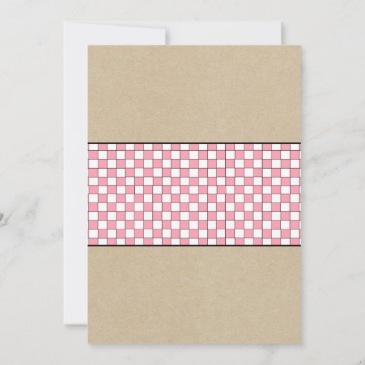 女の子ベビーQありがとうお辞儀の詩/ BBQベビーシャワー 招待状 (裏面)