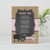 女の子ベビーQ詩ありがとうノートカード 招待状 (スタンド正面)