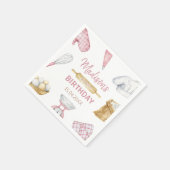 女の子ベーキング料理1st誕生日パーティー スタンダードカクテルナプキン (角)