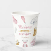 女の子ベーキング料理1st誕生日パーティー 紙コップ (正面)
