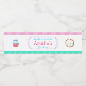 女の子ベーキング誕生日パーティー ペットボトルラベル (シングルラベル)