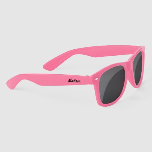 女の子ボスおもしろいピンクブラックスクリプト サングラス (右)