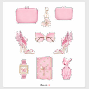 女の子ボスデカールハイファッションピンクステッきらきら光るカー シール