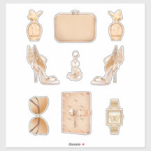 女の子ボスデカール高ファッションバラ金ゴールドシール