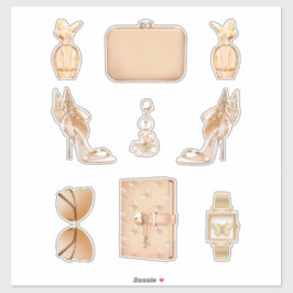 女の子ボスデカール高ファッションバラ金ゴールドシール シール