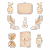 女の子ボスデカール高ファッションバラ金ゴールドシール シール (正面)