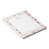 女の子ボストレンディーヴィンテージフローラルパターン ノートパッド (アングル)