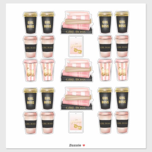 女の子ボス女性ハイファッションプランナーデカール シール (シート)