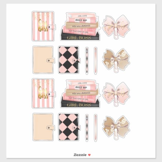 女の子ボス女性ハイファッションプランナーデカール シール (シート)