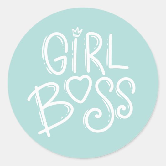 女の子ボス自己愛の肯定引用文 ラウンドシール (正面)