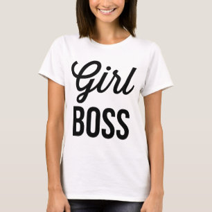 女の子ボス   レトロタイポグラフィ女子Tシャツ Tシャツ
