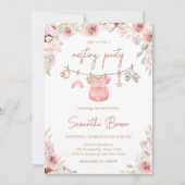 女の子ボホクロセスラインベビーシャワー 招待状 (正面)