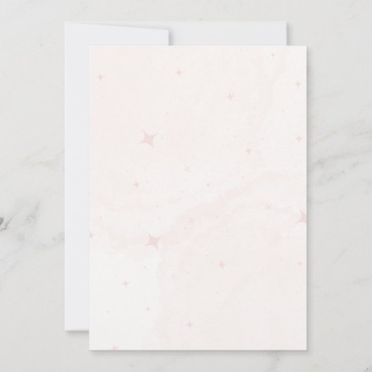 女の子ボホテディベアピンク赤ちゃんシャワー 招待状 (裏面)