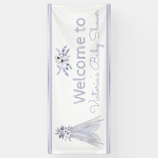 女の子ボホトバルテペ赤ちゃんシャワーのバナー 横断幕 (縦)