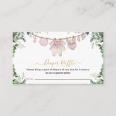 女の子ボホベイビーシャワーおむつラッフルチケット エンクロージャーカード (正面)