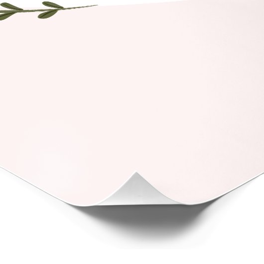 女の子ボホワイルドフラワーベビーシャワーウェルカムサイン ポスター (コーナー)