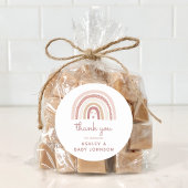 女の子ボホ虹の赤ちゃんシャワーありがとう ラウンドシール