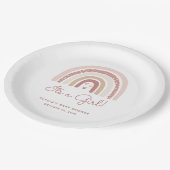 女の子ボホ虹の赤ちゃんシャワー ペーパープレート (アングル)