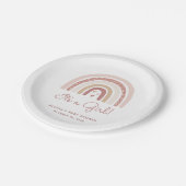 女の子ボホ虹の赤ちゃんシャワー ペーパープレート (アングル)