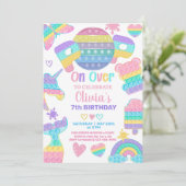 女の子ポピットバースデーパーティーの招待。ポピット。 招待状 (スタンド正面)