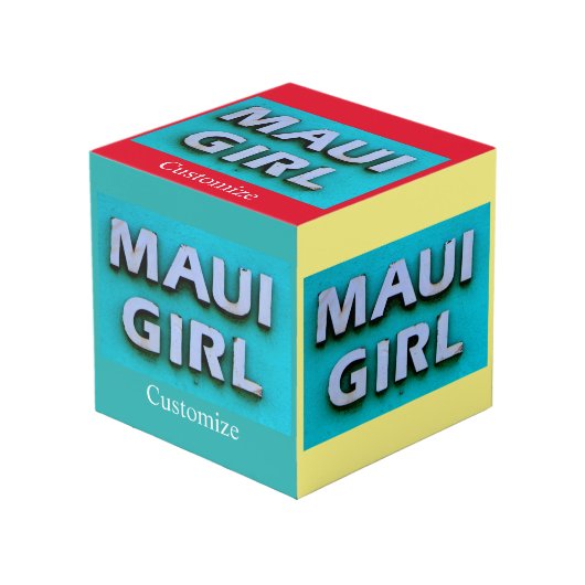 女の子マウイマーメイドグリーン フォトキューブ (正面アングル)