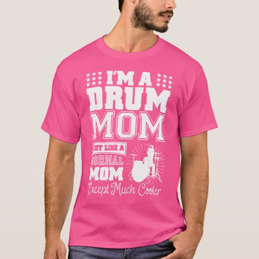 女の子ママはドラムのシャツ。ドラマー母ギフトコオ Tシャツ (正面)
